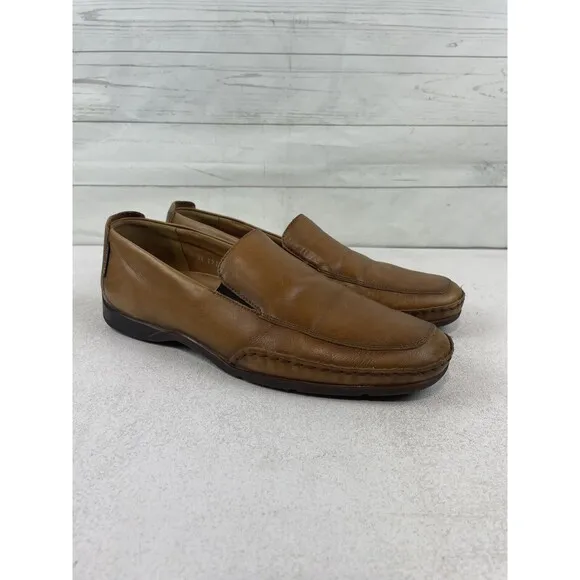 Mephisto Edlef Men's Brown Leather Cool-Air Slip-On Moccasin Loafers Size 9.5
