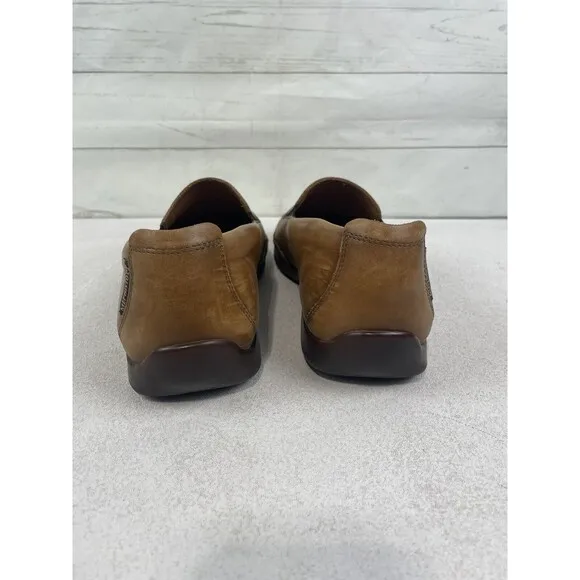 Mephisto Edlef Men's Brown Leather Cool-Air Slip-On Moccasin Loafers Size 9.5