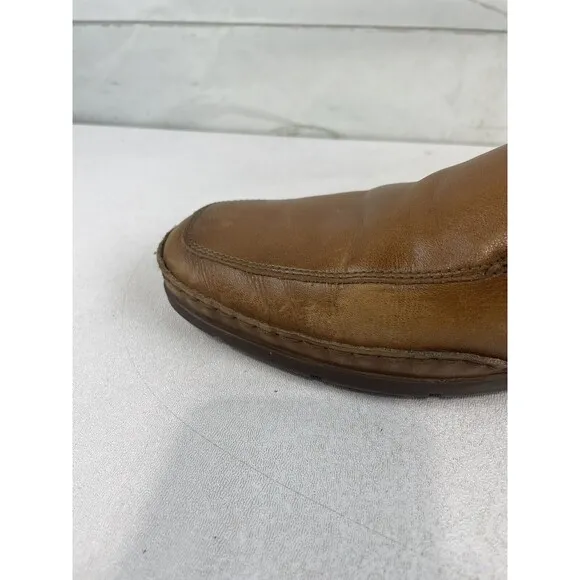 Mephisto Edlef Men's Brown Leather Cool-Air Slip-On Moccasin Loafers Size 9.5