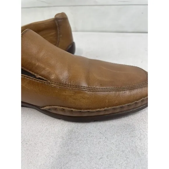 Mephisto Edlef Men's Brown Leather Cool-Air Slip-On Moccasin Loafers Size 9.5