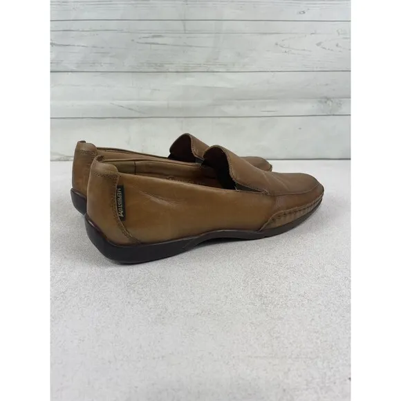 Mephisto Edlef Men's Brown Leather Cool-Air Slip-On Moccasin Loafers Size 9.5
