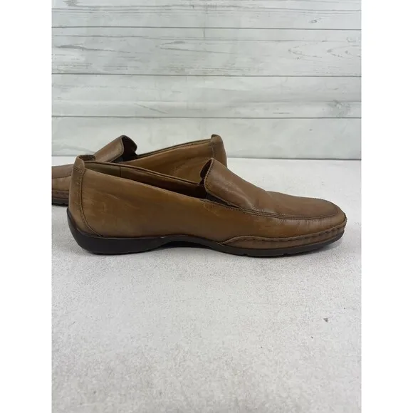 Mephisto Edlef Men's Brown Leather Cool-Air Slip-On Moccasin Loafers Size 9.5