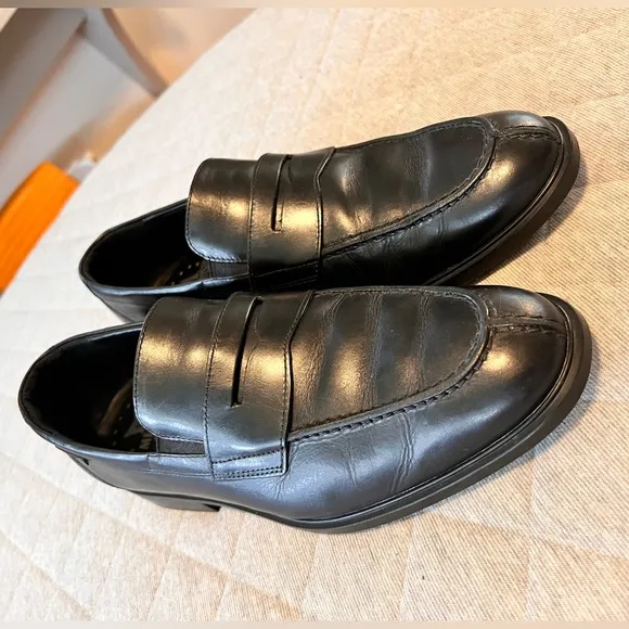 MEPHISTO Mens Sz 9 Kurtis Black Leather Slip On Loafers Orig $389 Excellent Cond