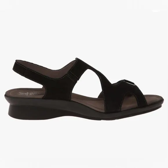 Mephisto Paris Women’s Black Bucksoft Leather Sandals in Size 40 Preloved