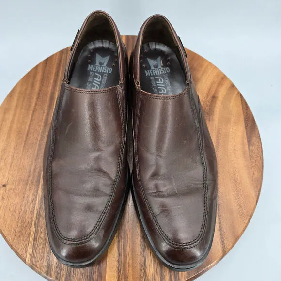 Mephisto Salvatore Loafers Men's 9.5 Dark Brown Leather Slip On Casual Shoes
