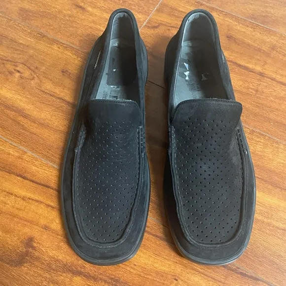 Mephisto suede leather loafers slip on black Rare