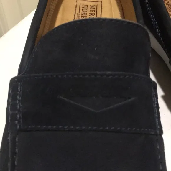 Mercanti Fiorentini mens Navy Suede slip on Loafers made in Brazil size 10