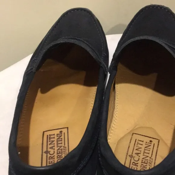 Mercanti Fiorentini mens Navy Suede slip on Loafers made in Brazil size 10