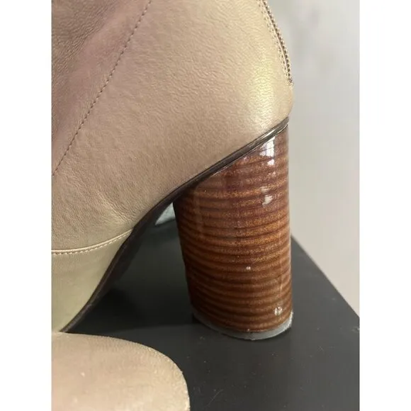 Mercedes Castillo Stretch Nappa Dessa Round Toe Boots Tan Womens Size 38 8