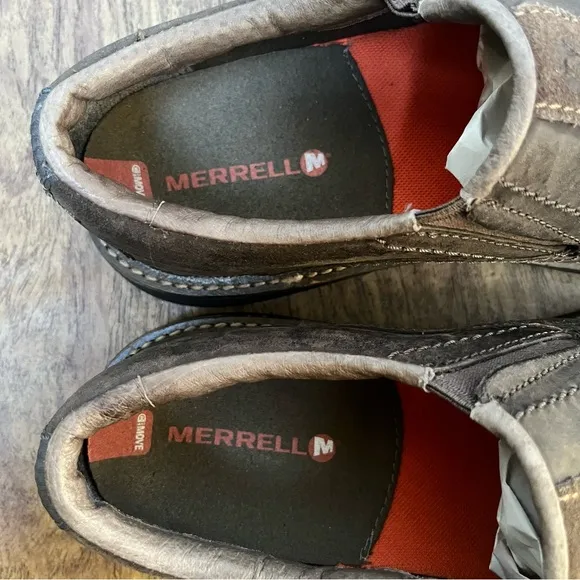 Merrell Chocolate Brown Slip On Leather Loafers Size 7