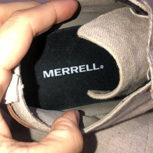 Merrell Gridway Canvas Natural Cream Sneakers Size 9.5 Excellent Condition