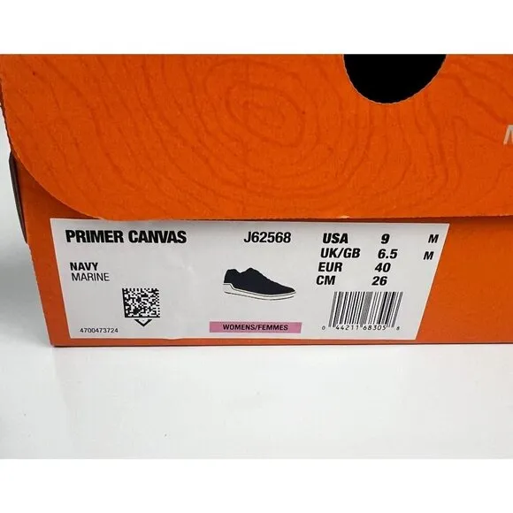 Merrell Primer Canvas Womens Navy Marine   Sneakers Size 9 M NEW J625568