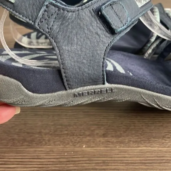 Merrell Terran 3 Cush Cross Navy Marine Strappy Sandals Size 9