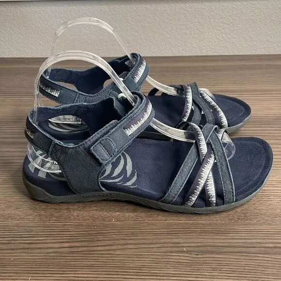 Merrell Terran 3 Cush Cross Navy Marine Strappy Sandals Size 9