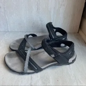 Merrell Terran Cross II Sandals Black Grey sz 7