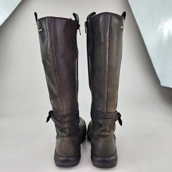 MERRELL Womens Captiva WP Leather  Tall Riding Boots US 8 Black Leather Boot
