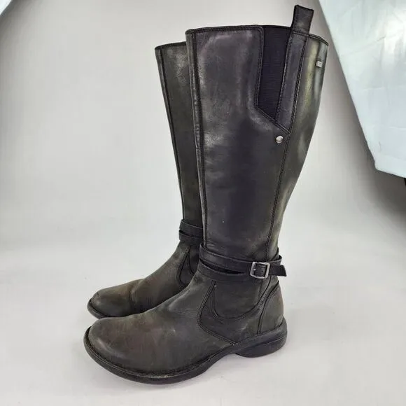 MERRELL Womens Captiva WP Leather  Tall Riding Boots US 8 Black Leather Boot