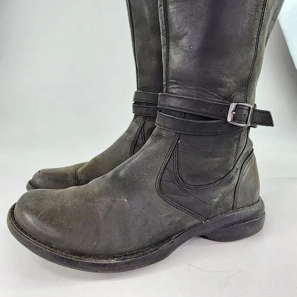 MERRELL Womens Captiva WP Leather  Tall Riding Boots US 8 Black Leather Boot