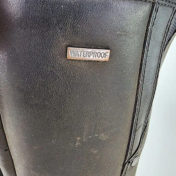 MERRELL Womens Captiva WP Leather  Tall Riding Boots US 8 Black Leather Boot
