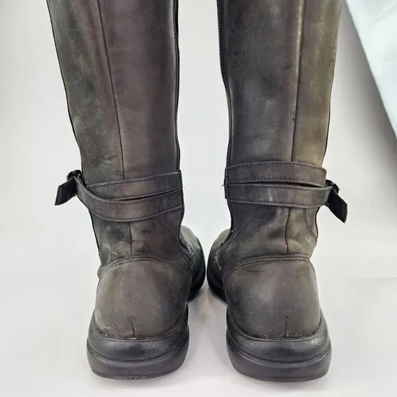 MERRELL Womens Captiva WP Leather  Tall Riding Boots US 8 Black Leather Boot