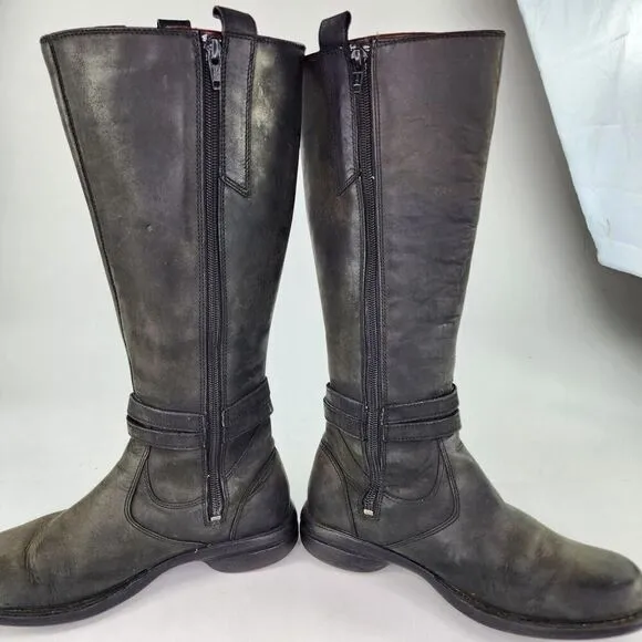 MERRELL Womens Captiva WP Leather  Tall Riding Boots US 8 Black Leather Boot
