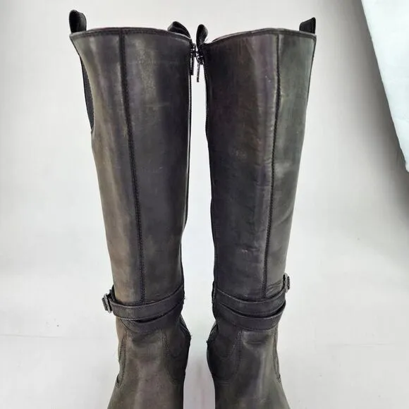 MERRELL Womens Captiva WP Leather  Tall Riding Boots US 8 Black Leather Boot