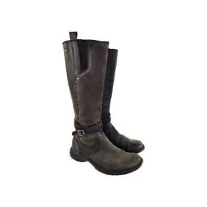 MERRELL Womens Captiva WP Leather  Tall Riding Boots US 8 Black Leather Boot