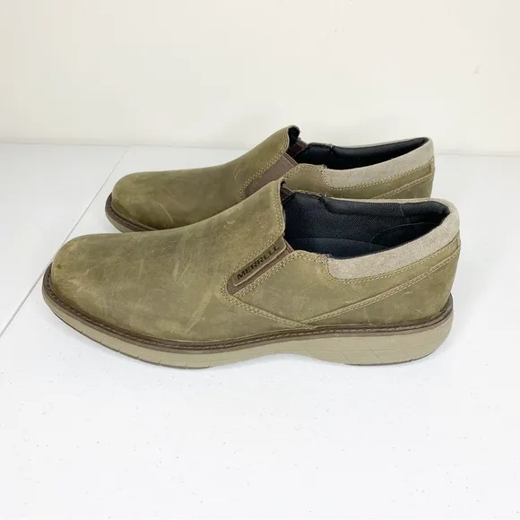 Merrell World Vue Slip On Leather Loafers Brown Size 11