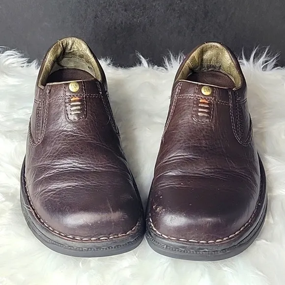 MERRELLS &quot;World Legend&quot; Stolen Brown Leather Slip On Loafers Size 7