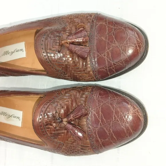 Mezlan Genuine Crocodile Vero Cuoio 9.5 men's shoes loafers