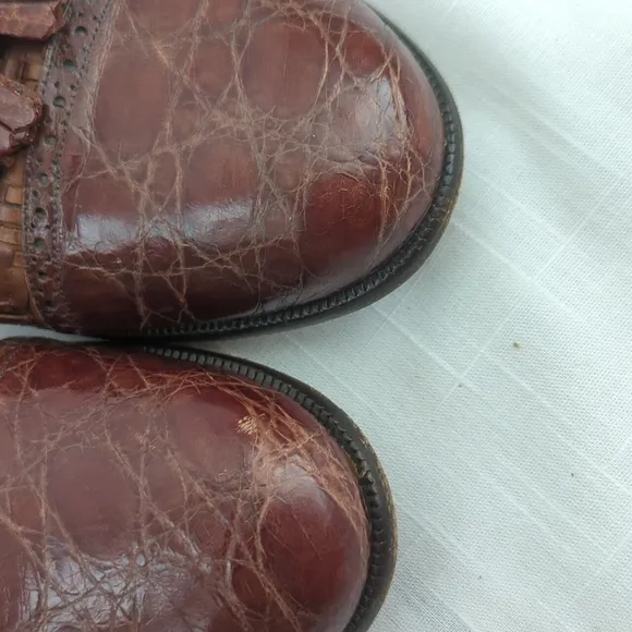 Mezlan Genuine Crocodile Vero Cuoio 9.5 men's shoes loafers