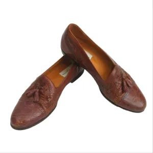 Mezlan Genuine Crocodile Vero Cuoio 9.5 men's shoes loafers