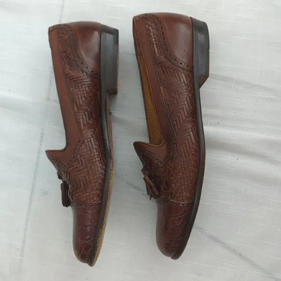 Mezlan Genuine Crocodile Vero Cuoio 9.5 men's shoes loafers