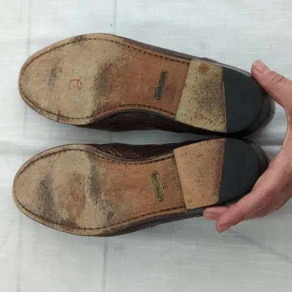 Mezlan Genuine Crocodile Vero Cuoio 9.5 men's shoes loafers