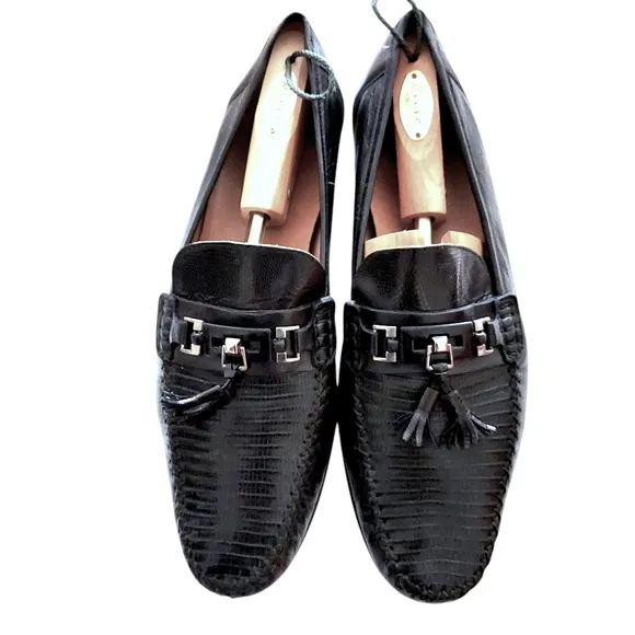 Mezlan Genuine Lizard  Accent Tasseled Loafers