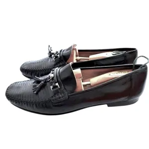 Mezlan Genuine Lizard  Accent Tasseled Loafers