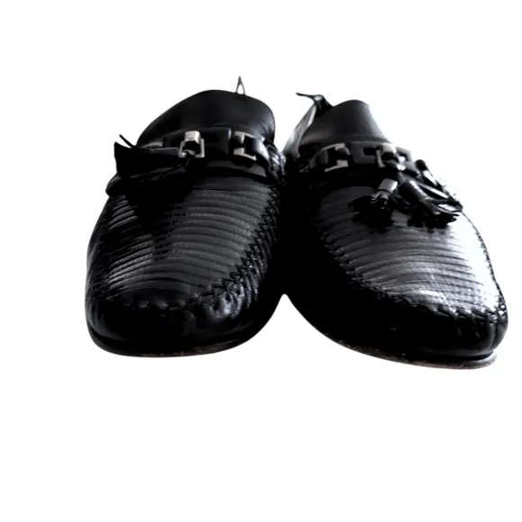 Mezlan Genuine Lizard  Accent Tasseled Loafers