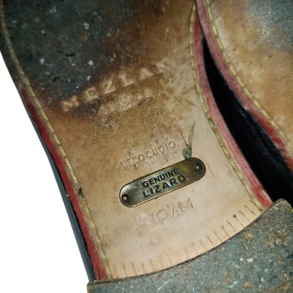 Mezlan Genuine Lizard  Accent Tasseled Loafers