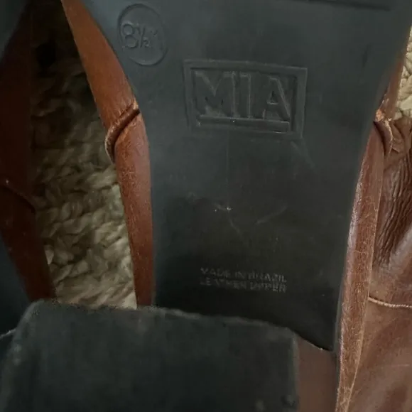 MIA Weathered Mid Calf Leather Cowboy Boots size 8.5