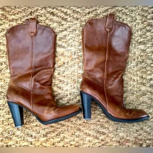 MIA Weathered Mid Calf Leather Cowboy Boots size 8.5