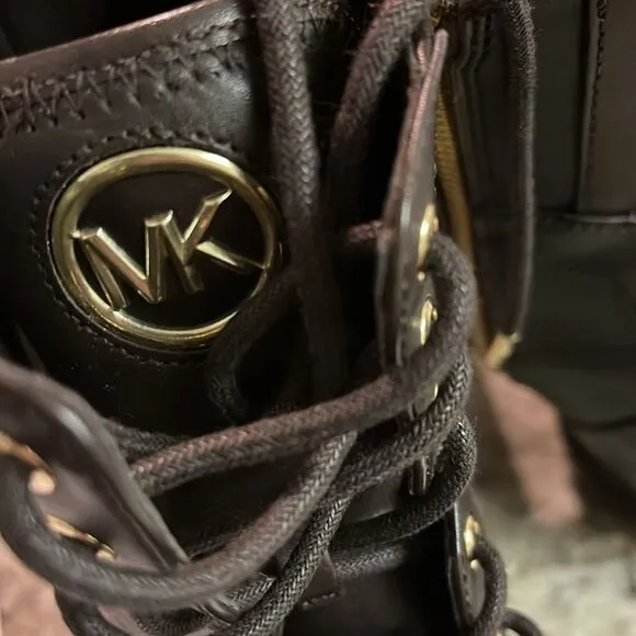 Michael Kors $245 Yvonne Studded Leather Boot Brown Size 6M