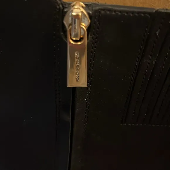 Michael Kors Abigail Boots size 6.5 Black with Brown accents Gold hardware♥️