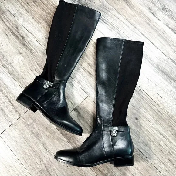 Michael KORS Black Leather Riding Boots