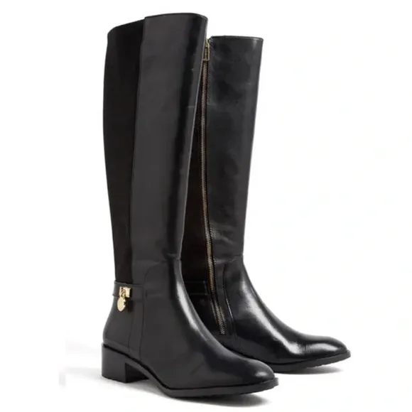 Michael KORS Black Leather Riding Boots