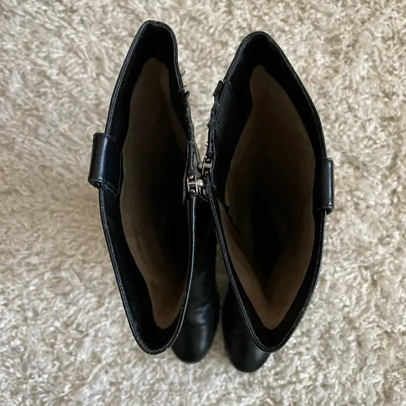 Michael Kors Black Leather Riding Boots