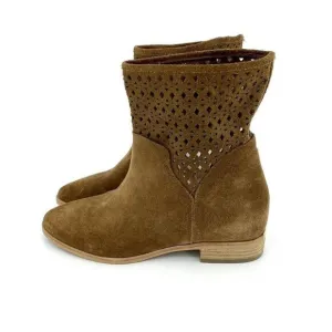 Michael Kors Boots Brown Perforated Suede Leather Ankle Boots SZ 5.5 New