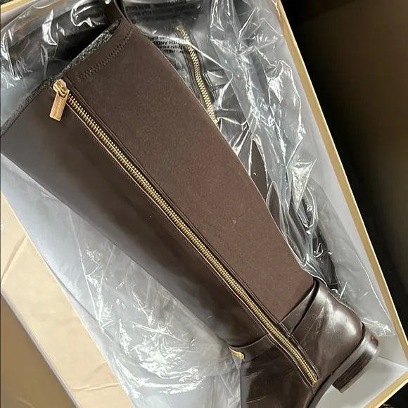 Michael Kors Brown Leather Riding Boots
