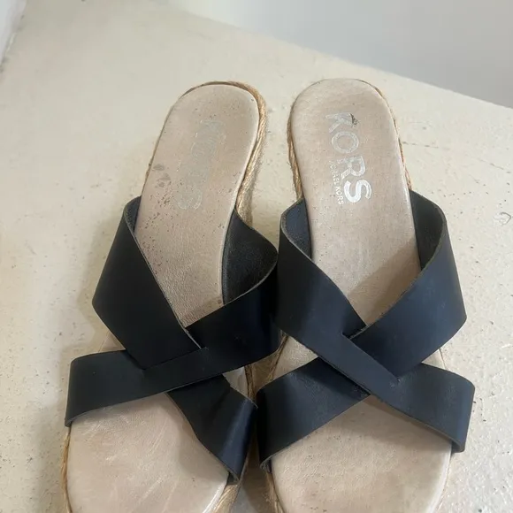 MICHAEL KORS Espadrille Wedge Mules Platform Sandals Sandal Women's Size 7.3