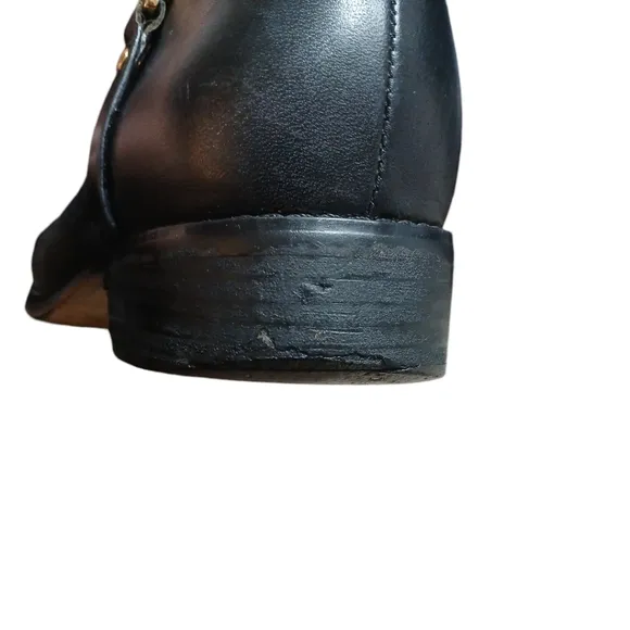 Michael Kors Fulton Black Two-Toned Knee High Boots Leather Riding Boots Size 9