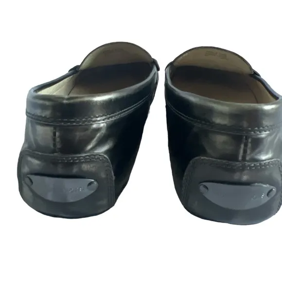 MICHAEL KORS PEWTER LEATHER SLIP ON PENNY LOAFERS/FLATS WOMEN'S